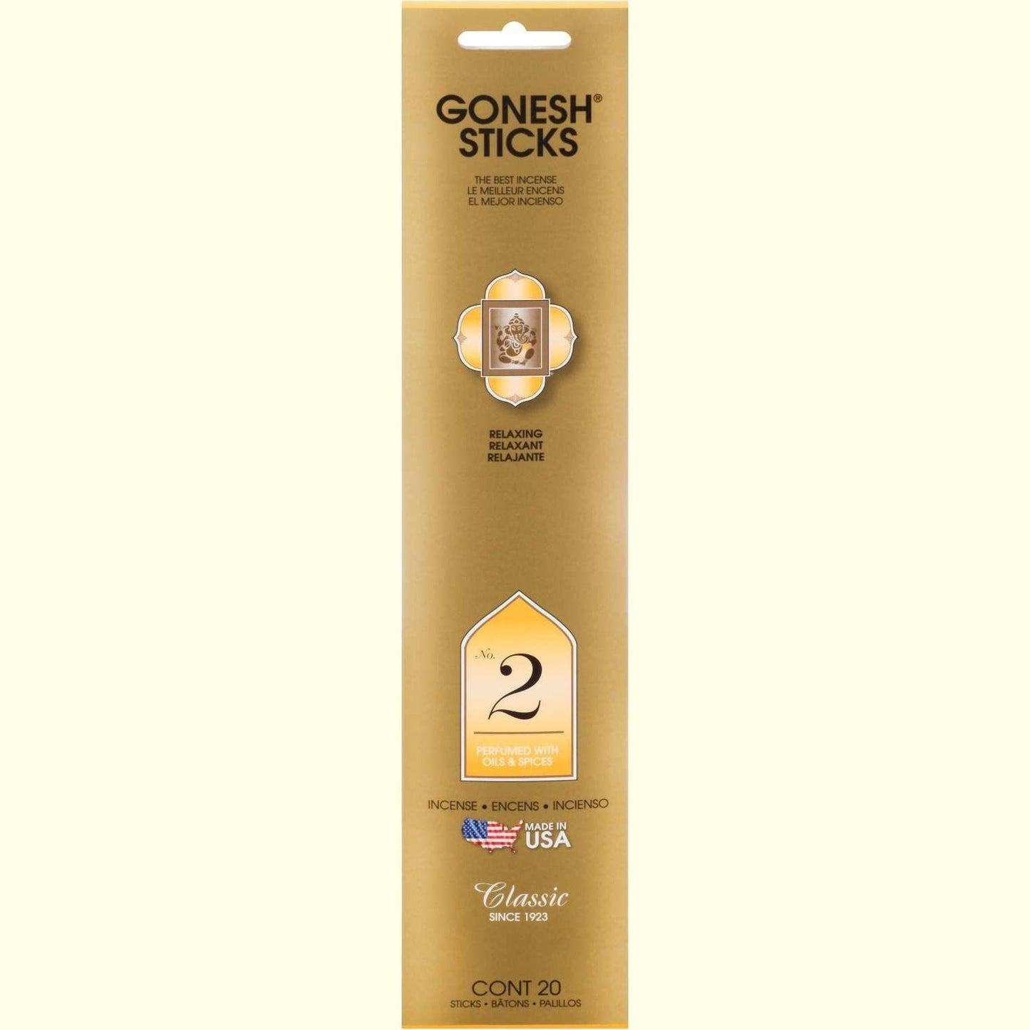 Gonesh Stick Classic 2 Oils Spices 20 Piece