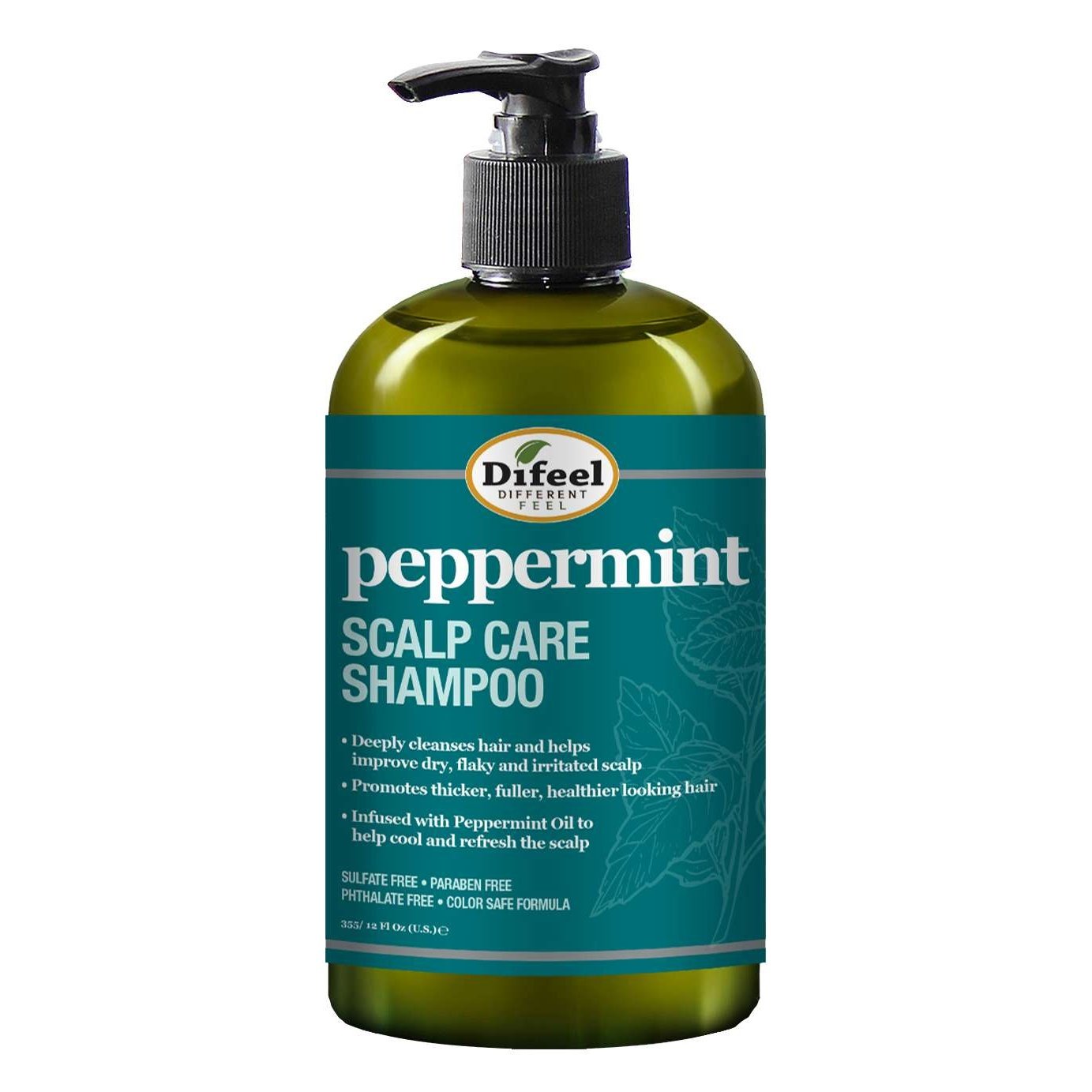 Difeel Peppermint Scalp Care Shampoo 12 Oz