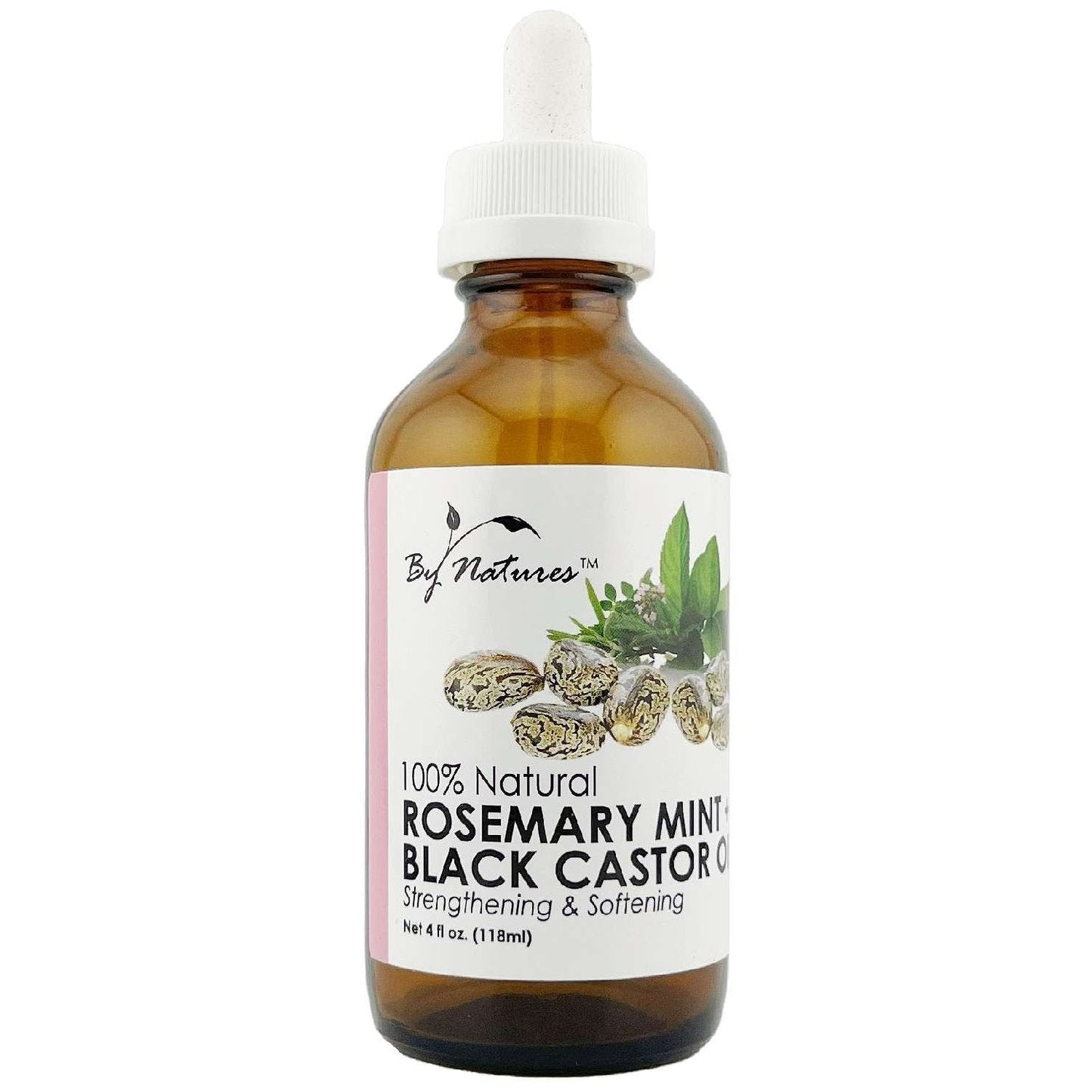 By Natures 100% Natural Rosemary Mint  Black Castor Oil 4.0 Fl oz