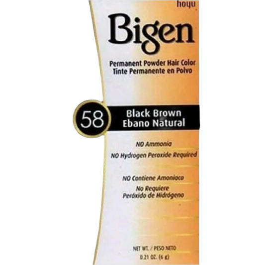 Bigen Permanent Powder Hair Color 58 Black Brown Kit