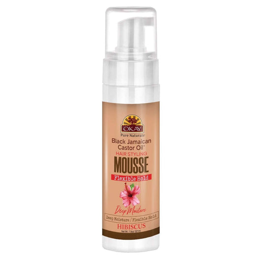 Okay Black Jamaican Castor Oil  Hibiscus Hair Styling Mousse 7.5 Oz