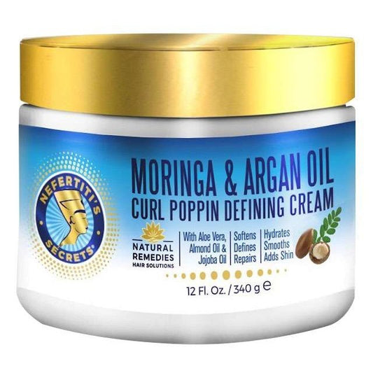 Nefertitis Secrets Moringa  Argan Oil Curl Poppin Defining Cream 12 oz