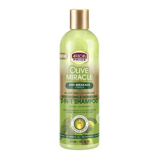 African Pride Olive Miracle 2 In 1 Shampoo  Conditioner - 12 oz