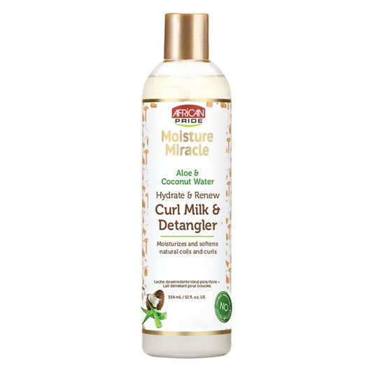 African Pride Moisture Miracle Hydrate  Renew Curl Milk  Detangler - 12 oz