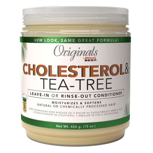 Africas Best Originals Cholesterol Tea-Tree Leave-In Or Rinse-Out Conditioner 15 oz