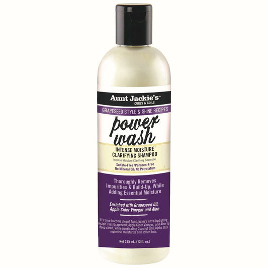 Aunt Jackie's Grapeseed Power Wash Intense Moisture Clarifying Shampoo 12 oz