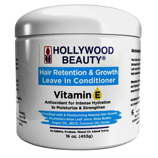 Hollywood Beauty Hair Retention And Growth Leave In Conditioner Vitamin E 16 oz
